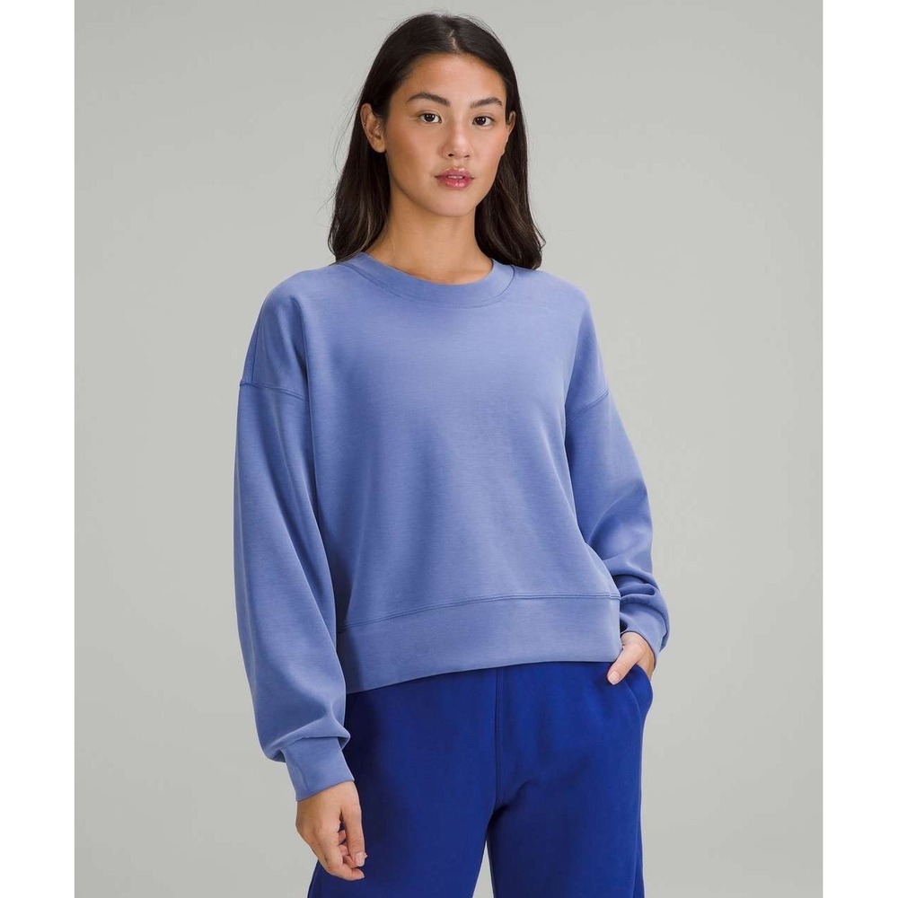 Lululemon Softstreme Sweatshirt Womens 4 Wild Indigo Perfectly Oversized Cropped